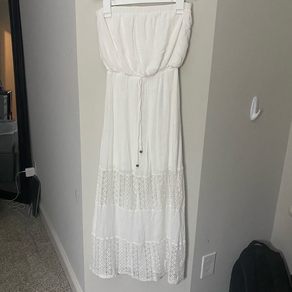 Strapless White Sundress